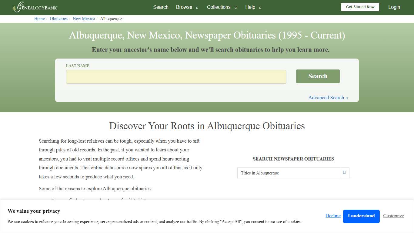 Albuquerque, New Mexico Obituary Archive Search GenealogyBank